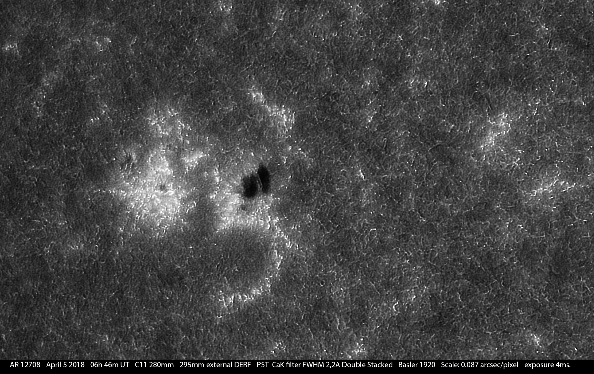 AR12708 in CaK at 0,087&quot;/pixel