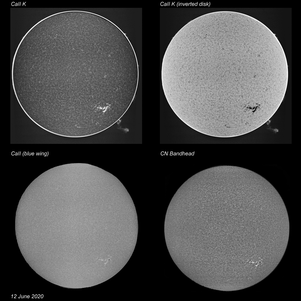 Montage_CaK_proms-disk_blu-wing_CN-band_12Jun2020_lbls.png