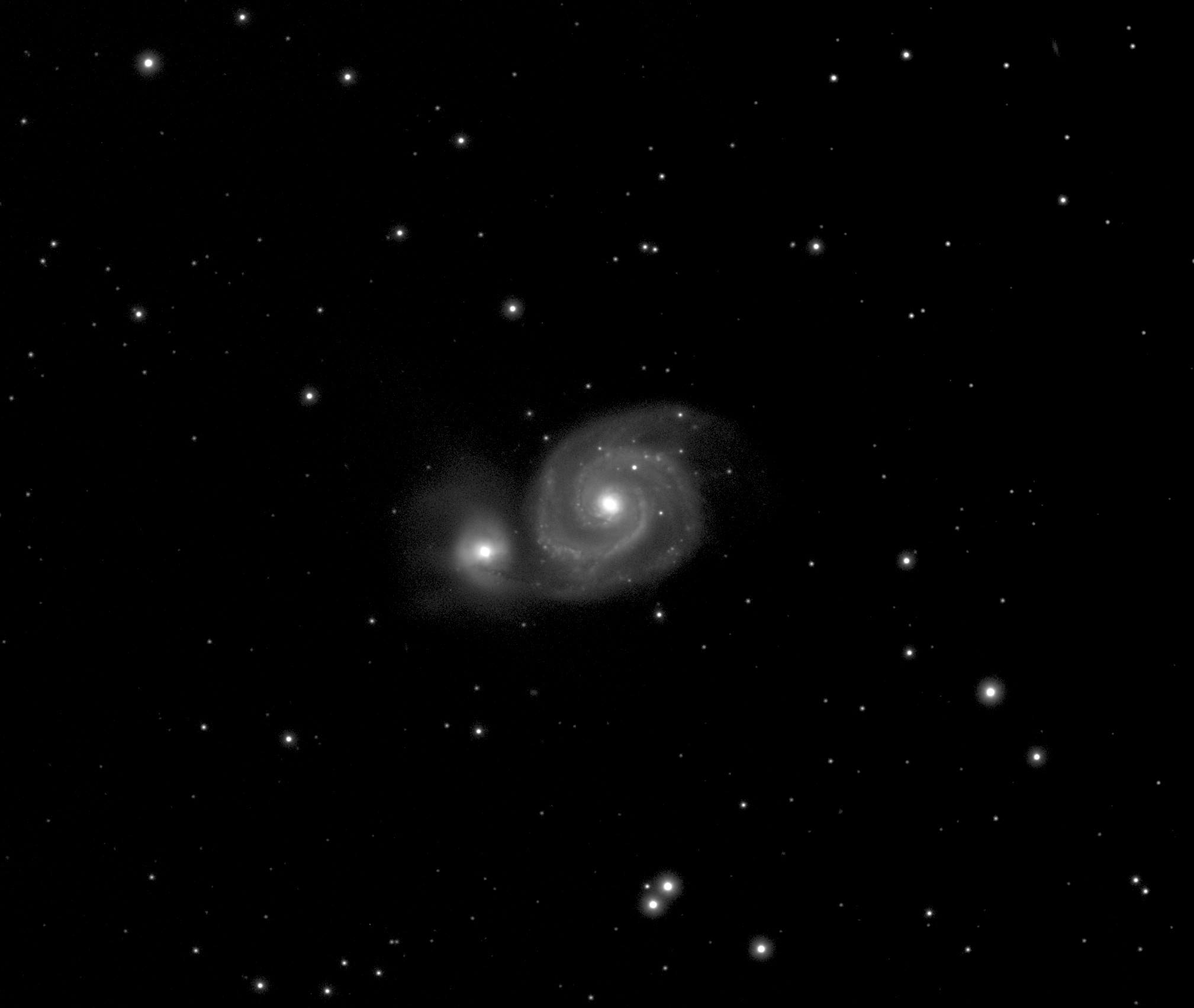 M51 800mm FL, 2 hours exposure