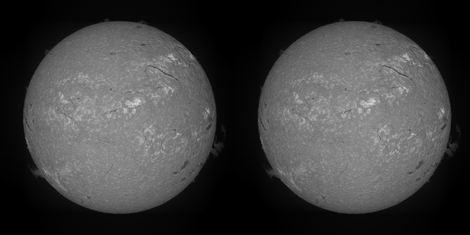 Example of a mild vignetting. Left: uncorrected. Right: with de-vignette.