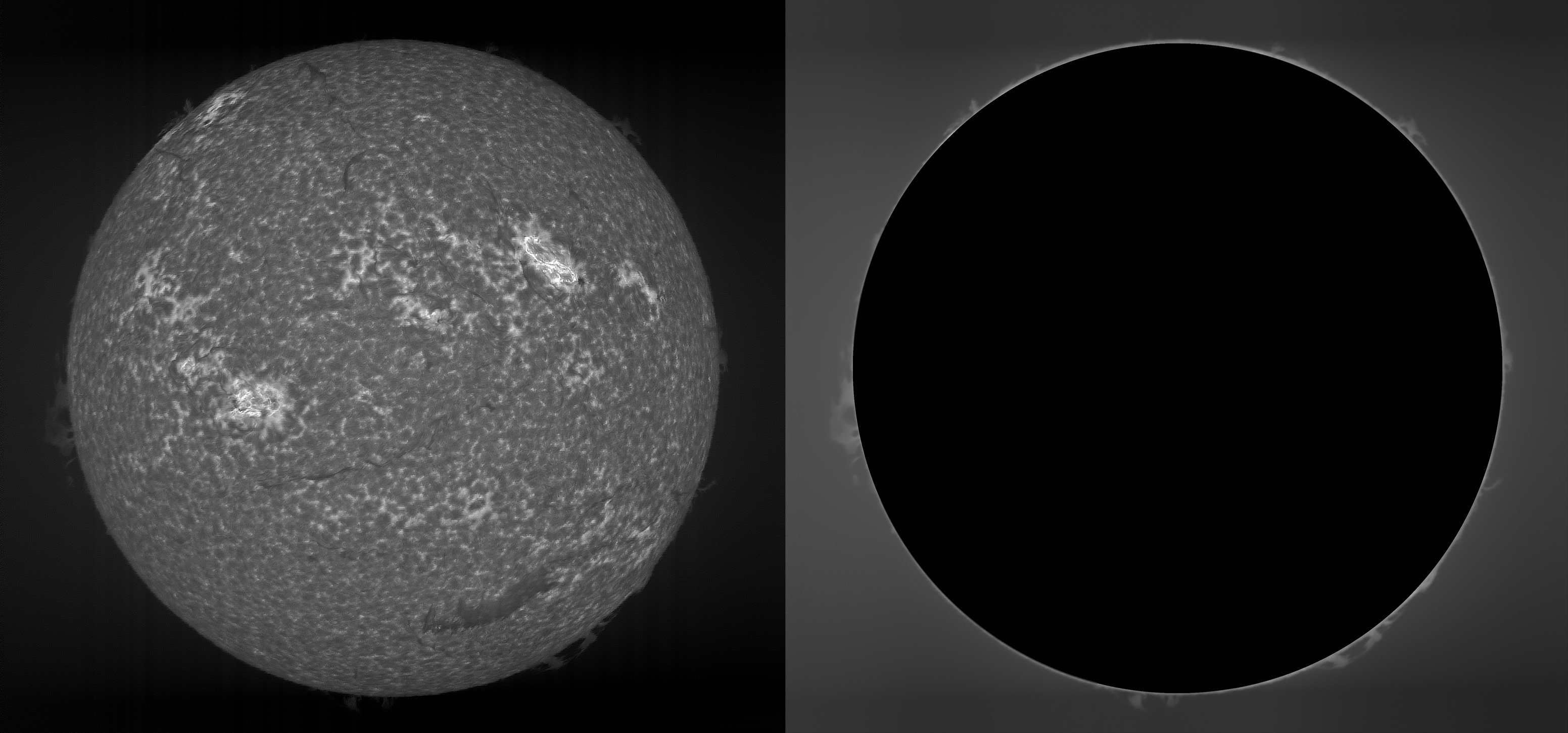 Ca-K with SHG. 600mm focal length, 67mm aperture. 3600 l/mm grating. Approximately 0.1 angstrom bandwidth. 5 May 2024.